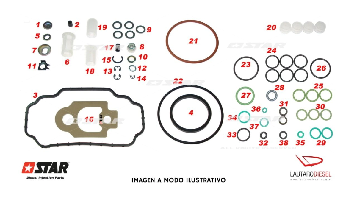 Star Diesel kit de juntas para bomba DP210 DP310, Hay Delphi y Spaco