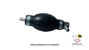 Engine Pro Bombin manual de diesel, perita, purgador tama�o externo del pico 8-9 mm, interno 0,5 mm, largo total 13,5mm, un pico recto otro a 90 grados