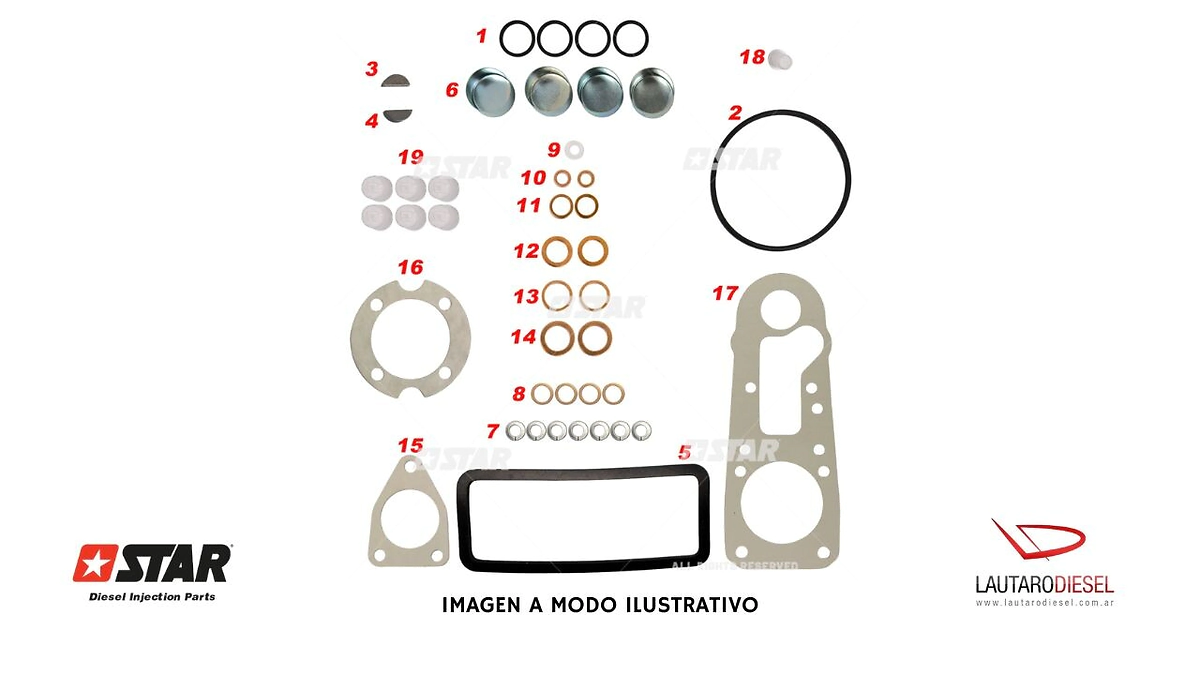 Star diesel kit reparacion para bomba inyectora 6 CYL/ A/D 1417010002 2417010043