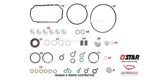 Star diesel kit juntas bomba inyectora VE con reten 20mm, Spaco 0315