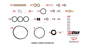 Star diesel kit juntas bomba inyectora VE con reten 20X31X7, hay Engine Pro