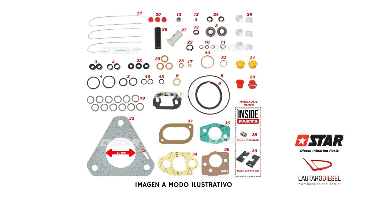 Star kit juntas con reten para bomba Delphi DPA regulador hidraulico incluye paletas y piston
