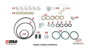 Star diesel kit juntas universal bomba inyectora VE (sin retenes), hay Bosch