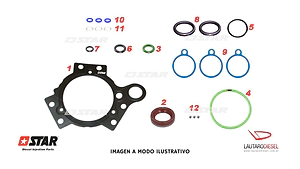 Star Diesel Siemens kit de juntas Ranger 3,0 y Peugeot 307 306 completo con reten, T60143 5WS40018  5WS40001 77548 A2C20000745 5WS40064 5WS40064 77548, Hay Spaco 18152 018152