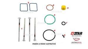 Star Reparacion PLD monobomba 0414799008 0414799017 0414799032 0414799043 60132 tornillos y orings, sin chapa cuadrada, hay Bosch, y Alternativo tambien