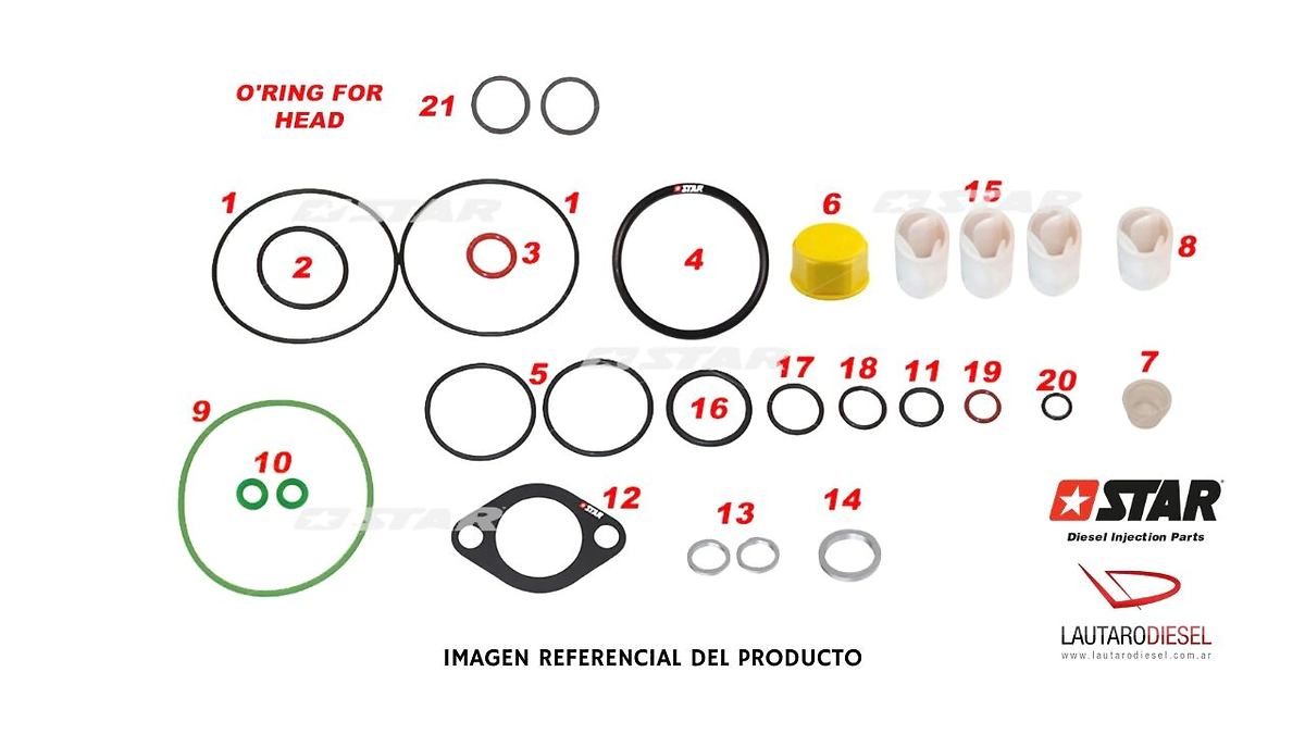 Star Denso juego de juntas bomba Denso Toyota Hilux 2,5 3,0 HP3, sin reten eje de mando es. hay tambien kit original 294009-0032 294009-0031, hay reten eje 294197-0010 orig y Star, para bomba 22100-0L