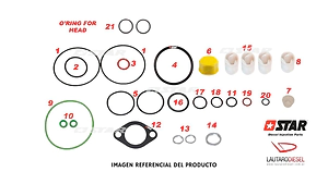 Star Denso juego de juntas bomba Denso Toyota Hilux 2,5 3,0 HP3, sin reten eje de mando es. hay tambien kit original 294009-0032 294009-0031, hay reten eje 294197-0010 orig y Star, para bomba 22100-0L