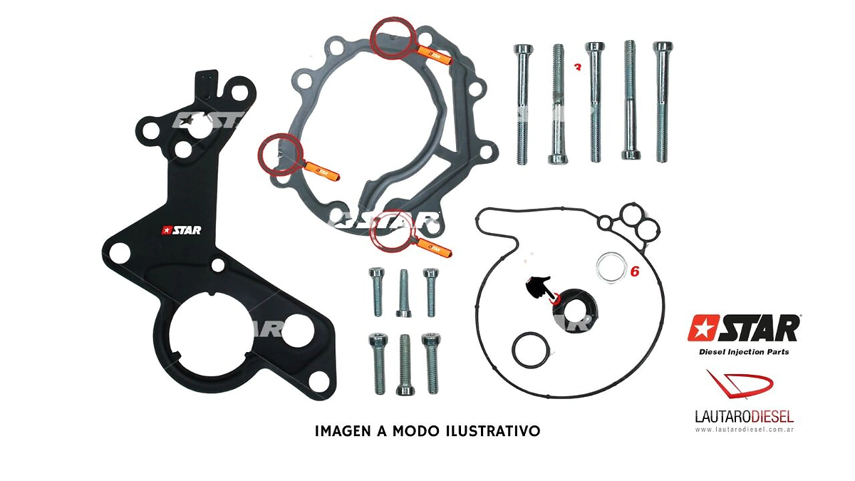 Star diesel kit reparacion bomba tandem Bora con junta de chapa 038145209M 038145209Q, con reten eje de 13mm 