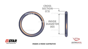 Star diesel oring placa frontal acople bomba 45mm x 3mm 0445020175, F01M100114