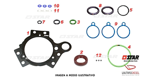 Star Diesel Siemens kit de juntas con retenes bomba Peugeot 407 Citroen 4 C5 5WS40019 5WS40163 5WS40380 5WS40809 9662021580 9683624080 A2C27100268 A2C59511600 T60143/03