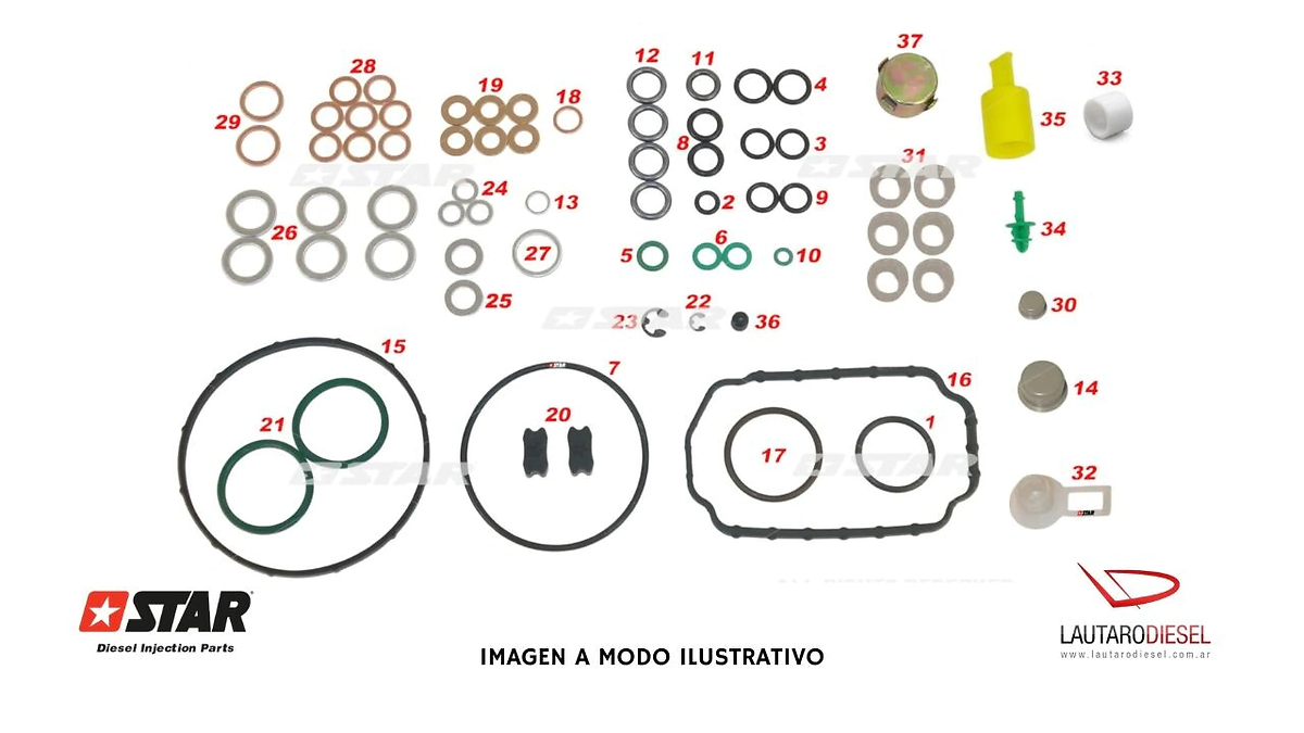 Star diesel kit juntas bomba inyectora EP VE con LDA, hay Bosch y Engine Pro