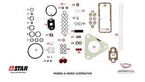 Star Diesel kit de juntas para bomba inyectora DPA John Deere, hay Delphi