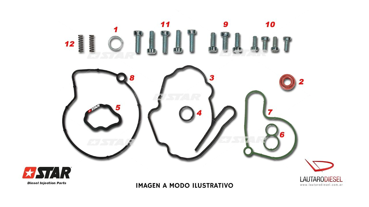Star diesel kit reparacion bomba tandem SIN JUNTA DE CHAPA ! F009D02799 038145209K 038145209A 038145209Q  Bora reten 11mm