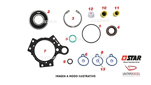 Star Siemens Kit reparacion completo con rodamiento para bomba Focus y 308 408 Siemens 4M5Q9B395AF 5WS40094 A2C59511609 T60215