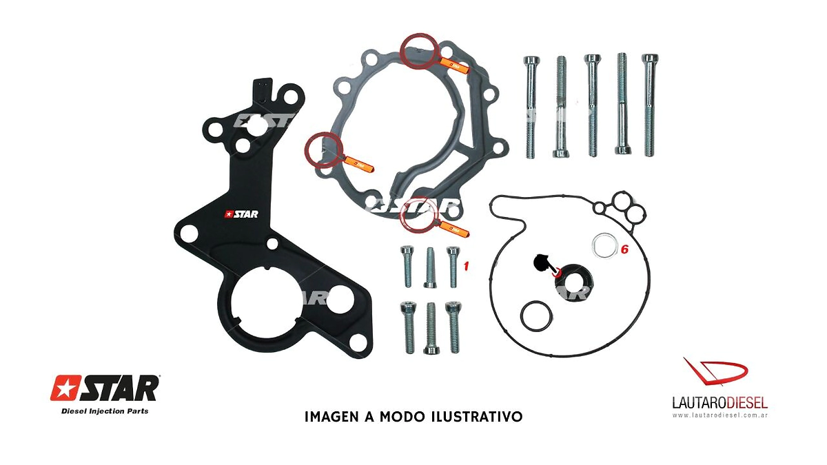 Star diesel kit reparacion bomba tandem Bora con junta de chapa 038145209M 038145209Q, con reten eje de 11mm