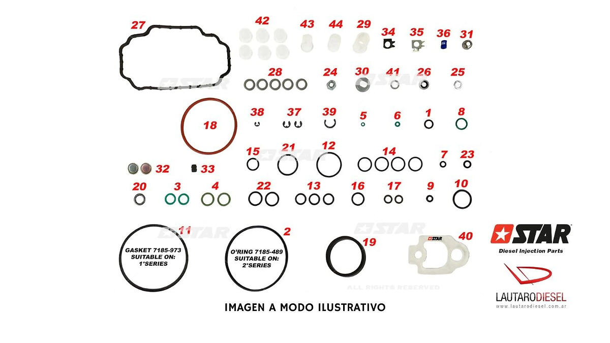 Star Diesel kit de juntas para bomba inyectora DP210