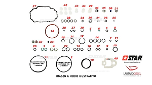 Star Diesel kit de juntas para bomba inyectora DP210