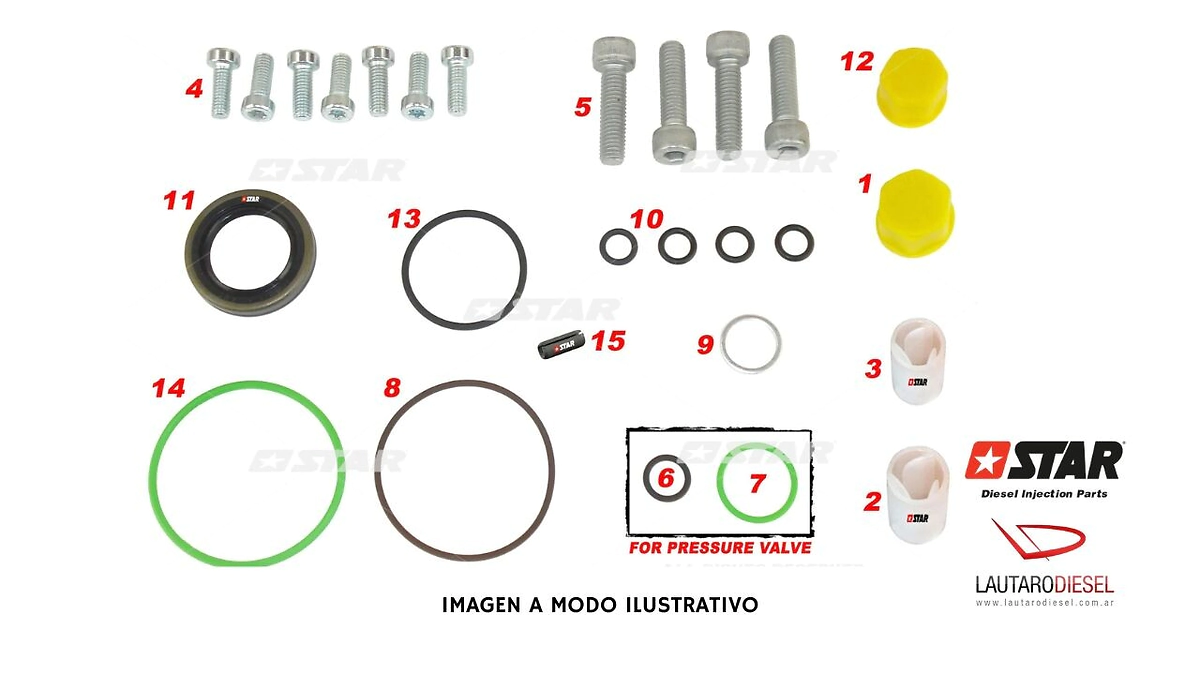 Star Denso juego de juntas con reten eje para bomba Denso Hilux 2018 HP5 22100-0E010