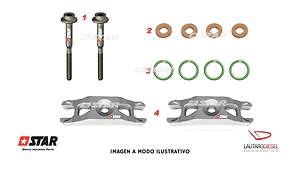 Soporte sujecion mordaza Star diesel para inyector Siemens VW 1,6 Tdi 03L130277B A2C59513554