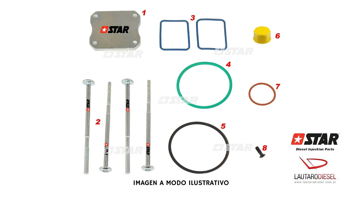 Star diesel para Bosch Reparacion PLD monobomba 0414799005 con tornillos y orings y chapa cuadrada, hay Bosch y alternativo mas economico tambien