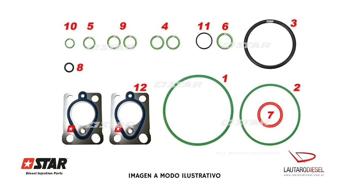 Star Diesel kit juntas para bomba Sprinter Delphi 28447439 28447442, sin reten de eje, 7135-558 7135-558.1 60.139/16, hay reten eje, lleva dos 7190-266 y 28216803, hay kit delphi 7135-558