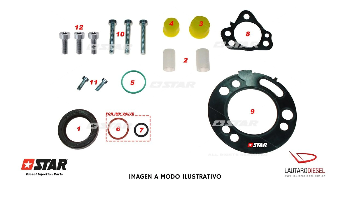 Star kit de juntas con juntas de chapa con reten eje para bomba VW 1.4 1.6 TDI 04B130755E 04B130755F 04B130755H 28395883 28440420 28470303 28477820