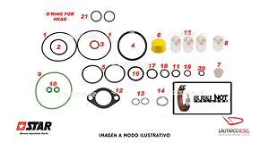 Star Denso juego de juntas bomba Denso Nissan NP300 Frontier YD25 Ford Transit 294000-2460 16700-5X00A 16700-5X00B 16700-5X00D 294000-0782 294000-0783 16700-VM00A/B/C/D HU9729-40-01226E  9729400-1224