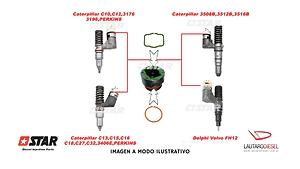 Star Kit oring de bobina solenoide C10 C15 3176C